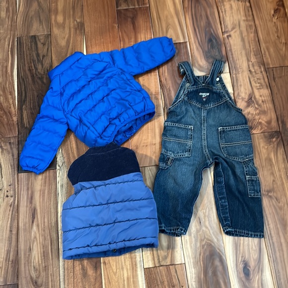 OSHKOSH B’GOSH OVERALLS CARTERS’SVEST WONDER NATION PUFFER JACKET SIZE 12 MONTHS - Picture 2 of 7